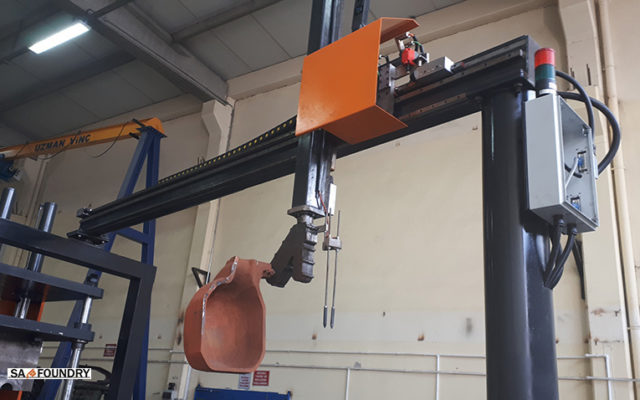 SA-Foundry automatic linear ladle pouring robot SA-LP-30