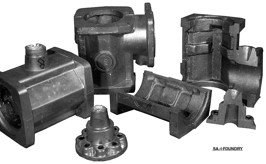 Castings of mining pump body obtained by casting under low pressure gravity casting into a metal die with a sand core